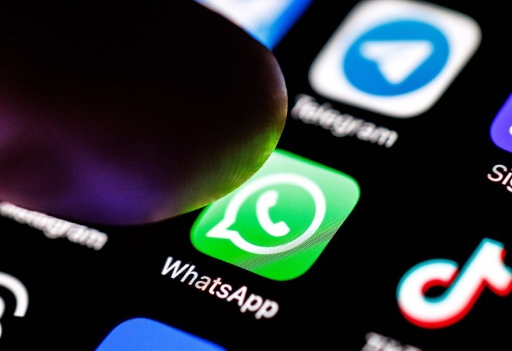 The Whatsapp app logo can be seen on the display of a smartphone on September 2, 2025.