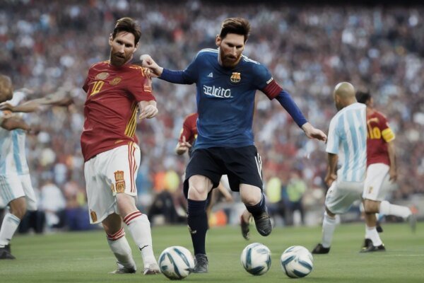 Argentina fans spell out Messi on drums